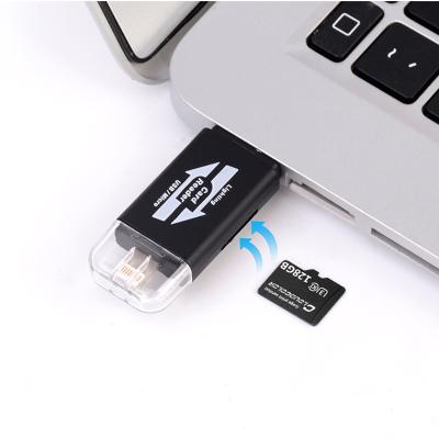 China Stylish 3in1 Micro USB OTG TF Socket Card Reader For IOS iPhone Android for sale