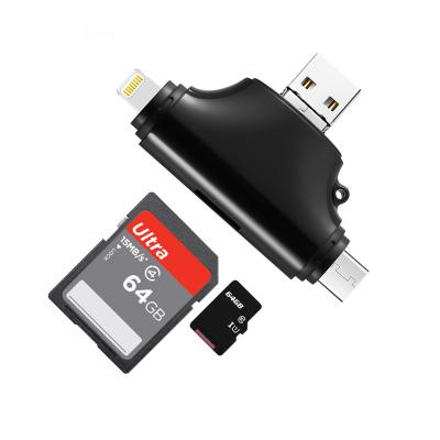 China Y Disk 4 in 1 Micro USB C TF Micro USB Memory Card Reader for Lightning Port for sale