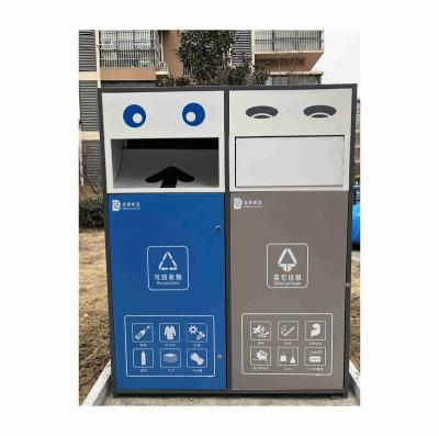 China Outdoor High Quality Durable Using Blue Modern Waste Bins Square Recycle Waste Bins for sale