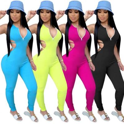 China IKEBEL New Arrival Women'S Summer QUICK DRY Solid Color Sexy V-Neck Overalls Supply From China for sale