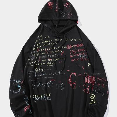 China IKEBEL P114 QUICK DRY Men's Plus Size Loose Hooded Casual Youth Long Sleeve Print Hoodie for sale