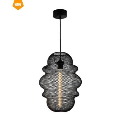 China Beautiful Modern Black Metal Mesh Wire ceiling retro pendant light chandelier Lamp Cover for sale