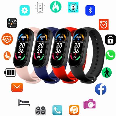 China New 2021 Color Screen Touch Screen MI 6 Wristband Watch Waterproof Heart Fitness Tracker Smart Band M6 Rate Blood Pressure Wristwatch Sport for sale