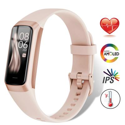 China 1.1 Inch Heart Rate Blood Wartch Waterproof Smart Band Smart Watch 2022 Amoled Touch Screen Sport Fitness Tracker Women Gold for sale