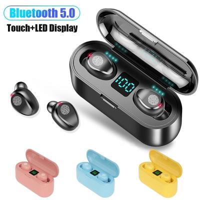 China Original Waterproof Radio Stere True F9 Tws Earbuds 5.0 Ture Wireless Stereo F9 Mini Earbuds Ipx8 Earbuds for sale