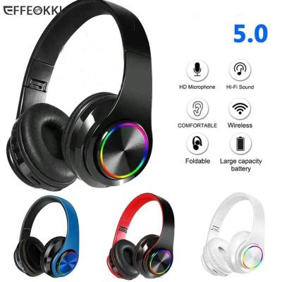 China Lowest Price Perfect Noise B39 Earphone Led Lightweight Wireless Headsets Foldable Gaming Earbuds With Microphone Tf Card Phone Ouvido for sale