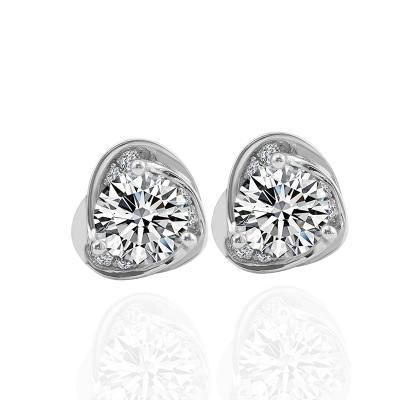 China Love Wrapped Moissanite Personality Stud Earring Jewelry Korean Romantic Sterling Silver Stud Earrings Temperament for sale