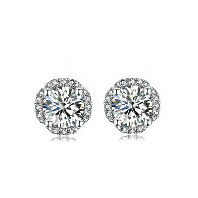 China Romantic Good Quality Fashion Jewelry VVS Moissanite Statement Silver Stud Earrings ForWomen for sale