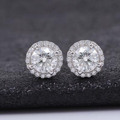 China 14K White Gold Romantic Custom Earrings Moissanite Hypoallergenic Sterling Silver Dangle Earrings For Women for sale