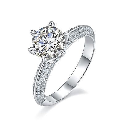 China CAD drawing confirmed 9mm series 3 carat moissanite diamond gold ring, DEF VVS lab solitaire engagement ring for sale