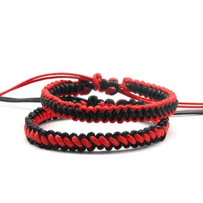 China FASHIONABLE wholesale handmade bracelet black and red rope bracelet alphabet charm bracelet for sale