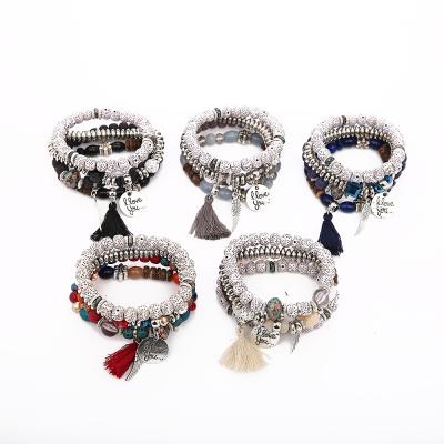 China FASHIONABLE Wings Bohemia Ethnic Tassel Jewelry Style Multilayer Bodhi Bracelet New for sale