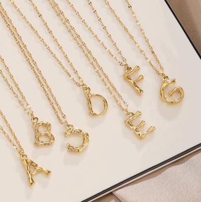 China Fashionable 26 English Alphabet Small Clavicle Pendants All-match Short Style European and American Gold Chain Necklaces for sale