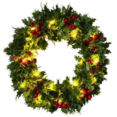 China Farmhouse Wreath Handcrafted by Christamas Christmas Decoration Suppliers with Evergreen Leaf Christmas Wreath for Front Door Christmas Wreath for sale