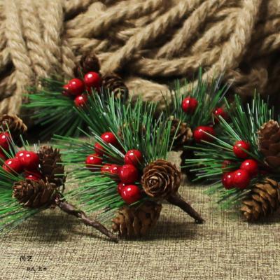 China Christamas Tree Decoration Christmas Tree Decoration Artificial Pine Needle for Christmas Crafts Supplies Pine Greenery Pick and Berry Pick for sale