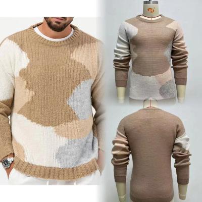 China Anti-wrinkle High Quality wholesale knit jumpers for men fashion color block pullover sweaters thick sweatshirt fall winter clothes for sale