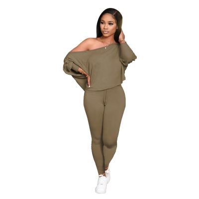 China European and American women's two-piece set autumn and winter 2021 independent stand Amazon eco-friendly long sleeve sexy pants for sale