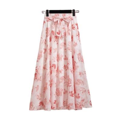 China Viable Chiffon Bohemian Women's Skirt, Long High Waist Flower Skirt Fairy Beach Skirt for sale