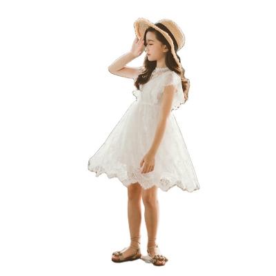 China Anti-wrinkle white sleeve ball gown lace summer dress princess casual dress for girl for sale