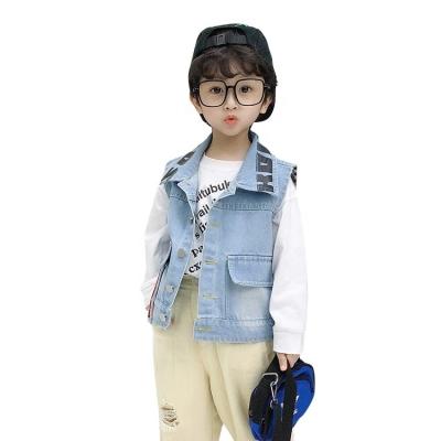 China Fashion autumn winter kids waterproof denim vest outwear kids boys denim cowboy vest for sale