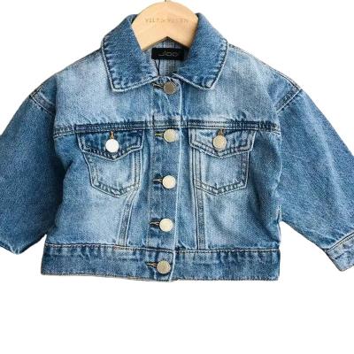 China Anti-wrinkle denim jacket for 2-5 years in solid color for sale