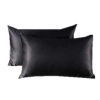 China Wholesale Custom Satin Silk Pillowcase Anti-Static For Hair And Skin 100% Polyester Satin Black Silk Pillow Case for sale