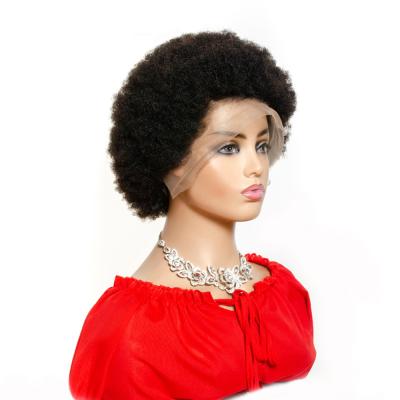 China Kinky Curly Afro Wig Wholesale 150% Density HD Lace Front Wig Kinky Curly Afro Human Wigs 13*4 For Black Women for sale