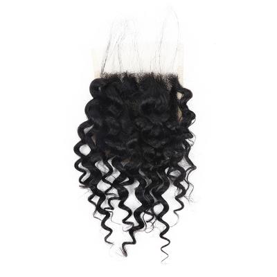 China Wholesale Virgin Sellers Deep Curly Cuticle Aligned Hair Jerry Curly Wave Hair 4*4 Lace Closure for sale