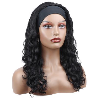 China Brazilian Human Remy Virgin Hair Kinky Curly Nature Wave Wigs Hair Band Wig Hairband For Black Woman for sale