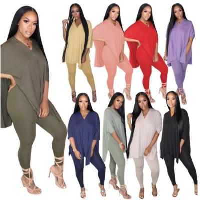 China Suspender Plus Size Sportswear Ladies Tops Pencli Pants Plus Size Suits Solid Color V-Neck Designer Outfits Women Casual Suits for sale