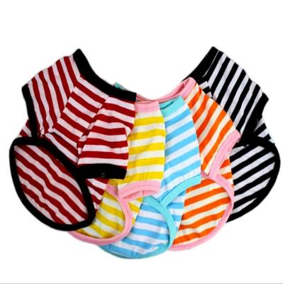 China Cat Puppy Costume Apparel Viable For Small Medium Dog Cotton Winter T-shirt Warm Dog Striped Clothes Pet Clothes Elastic Shirt for sale