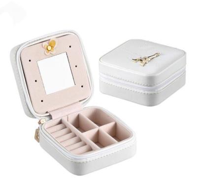 China Fashion Necklace Organizer Case PU Leather Jewelry Storage Mini Jewelry Boxes Earrings Necklace Rings Box for sale