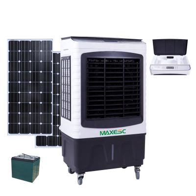 China Hotel Energy Saving Evaporative Battery Rechargeable Solar Powered Air Cooler for sale