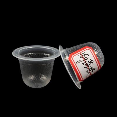 China Lychee Shape PP Jelly Cup Disposable Mini Plastic Single Wall Mug for sale