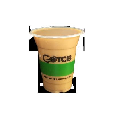 China 12OZ Single Wall Disposable Bubble Tea Cup With Flat Lid for sale