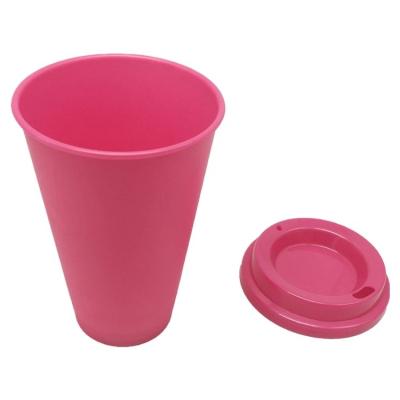 China Stocked Reusable Plastic Cup With Straw Custom Logo Printing 16OZ for sale