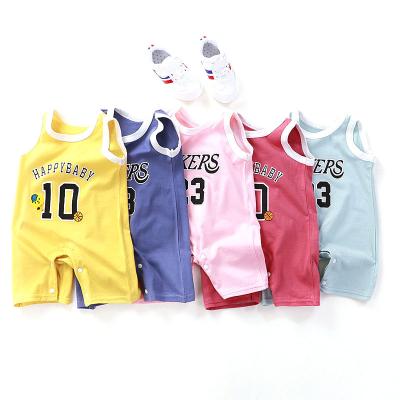 China ENGLAND newborn rompers STYLE 2022 baby (old) cute color print sleeveless sport baby clothes cotton jumpsuit for sale