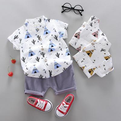 China Comfortable Breathble Shirt Tops Bermuda Shorts 2022 Toddler Boy Summer Baby Shirt And Pants Summer Clothes For Kids for sale