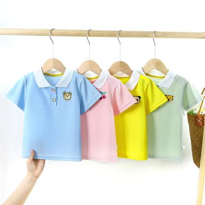 China Anti-Shrink Kids Shirt Baby and Toddler Boys Fashion To Color Infant Shirt Child Short Sleeve Pique Polo Shirt for sale