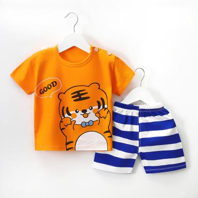 China Cute Casual Smart Little Boys Summer Clothes Cotton Baby Girl Summer Dress Sleeve T-shirt Shorts Toddler Shorts Boy Outfit Set for sale