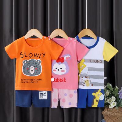 China Infant And Toddler Clothes Kids Smart Casual Shorts And Shirts Tops Short Sleeve Unisex Summer 2Pcs Kids Outfits Sets for sale