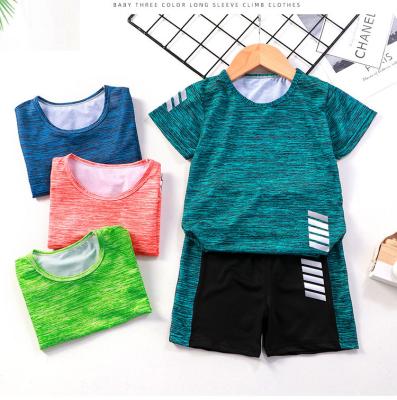 China Motorcycle & Biker Kids Sets Two Piece Short Sleeve T-Shirt And Shorts Equipment Toddler Sports Wear Summer Cool Quick Dry Kids Tracksuits Sets for sale