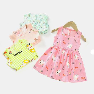 China Washable 1-7 Years Fashion Dress Design Baby Dress Flower Kids Princess Dresses Sleeveless Toddler Summer Dresses for sale