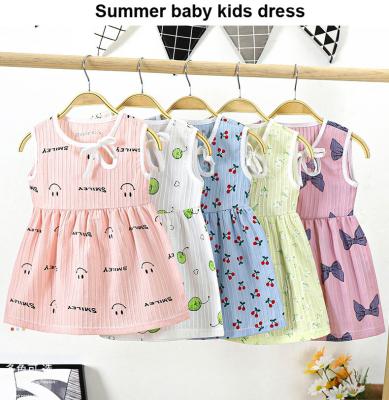 China 1-7T Washable Short Sleeve Kids Cotton Toddler Girl Dress Summer Muslim Organic Dress For Baby for sale