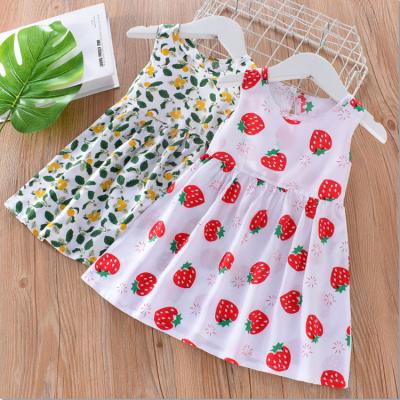 China Washable 1-6 Years Toddler Babies Princess Dress New Design Dresses Sunbathing Summer Floral Sleeveless Dress For Kids for sale