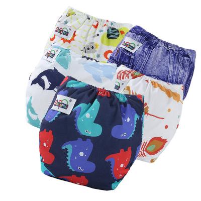 China Printed Infant Toddler Cotton Cloth Diaper Newborn Baby Toilet Training Underwear Pouch Pants Reusable Potty Baby Cloth Diapers for sale