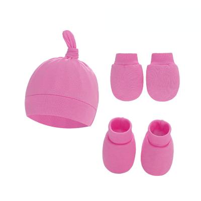 China Newborn Knot Beanie No Scratch Baby Mittens Baby Hats Anti Wrinkle and Socks Anti Slip for Boys and Girls for sale