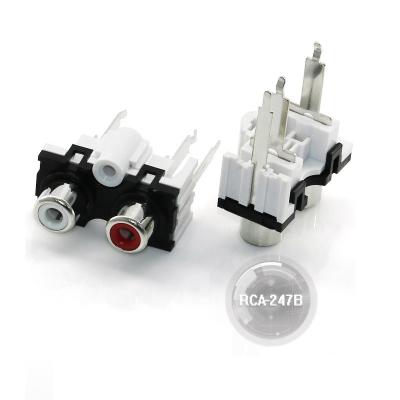 China The color& material is Optional PCB Mount Audio Jack RCA-247 4 pin female RCA connector with long pins for sale