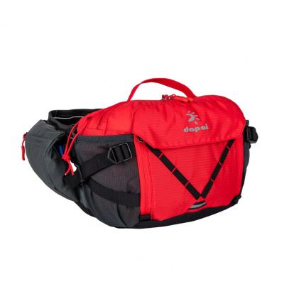 China Red Waterproof Water Proof Waist Sports Bag With Water Bottle Holder Canvas Waist Bag Recycling Outdoor Sports Increasing Waist Pack for sale