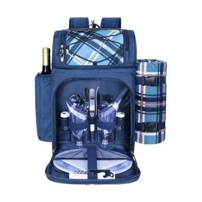 China Waterproof Insulated Picnic Basket Backpack Leak Proof Cooler Backpack Wine Holder Backpack For Picnic Beach Camping for sale